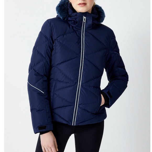 Rossignol navy midnight blue Staci pearly finish insulated snow coat NWT - Picture 1 of 14
